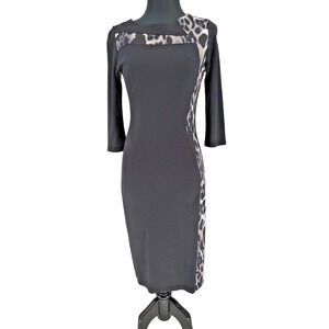 Artex Fashion Woman's Sheath Animal Print Size SP Dress Vintage Back Exposed Zip